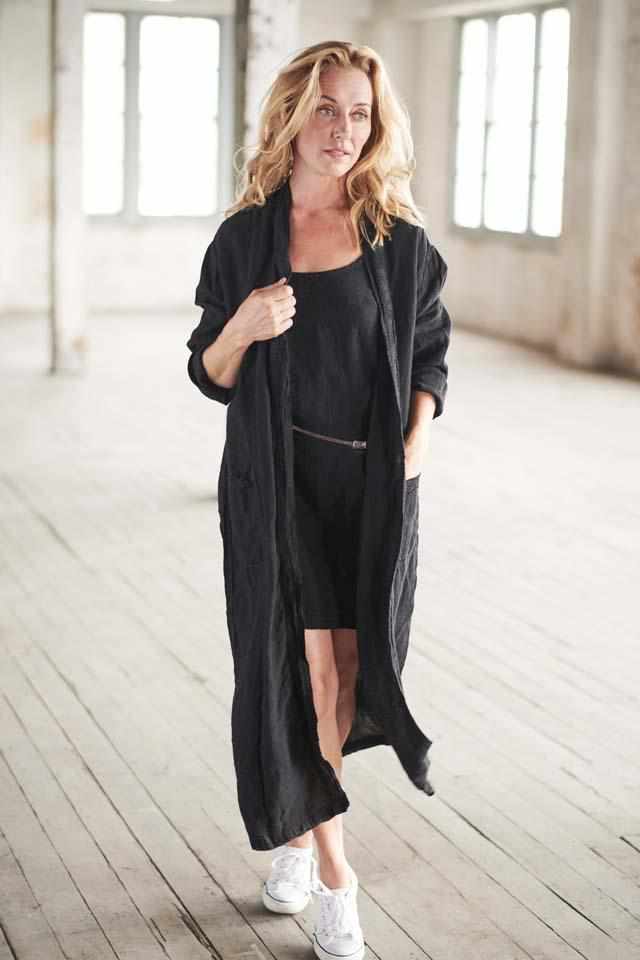 Dark Slate Gray The Linen Slip - Black Black / S/M,Black / M/L