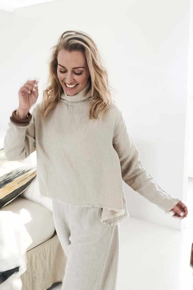 White Smoke The Linen Baron Top - Natural Natural / S/M,Natural / M/L