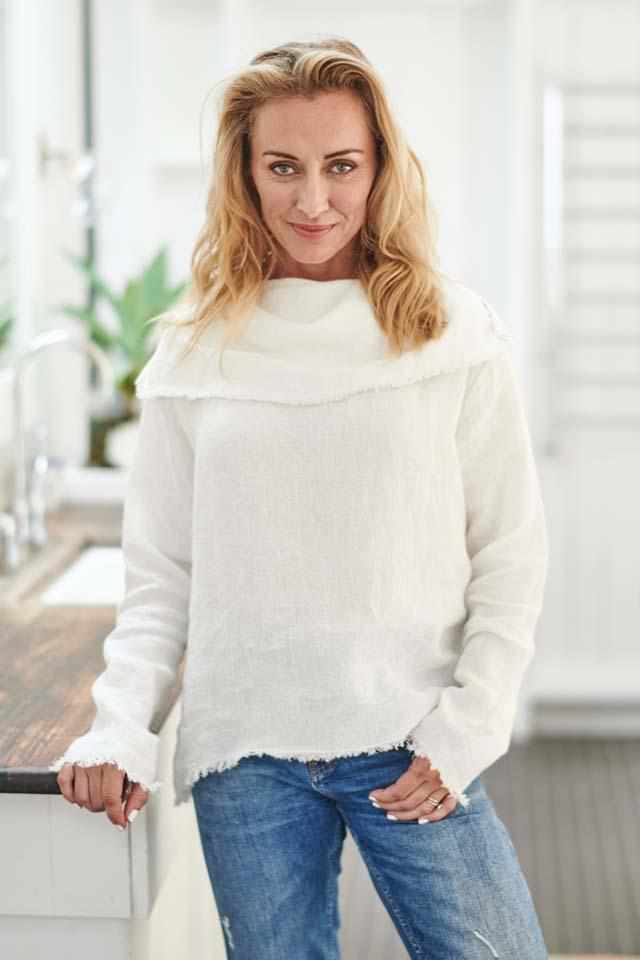 Beige The Linen Baron Top - White White / S/M,White / M/L