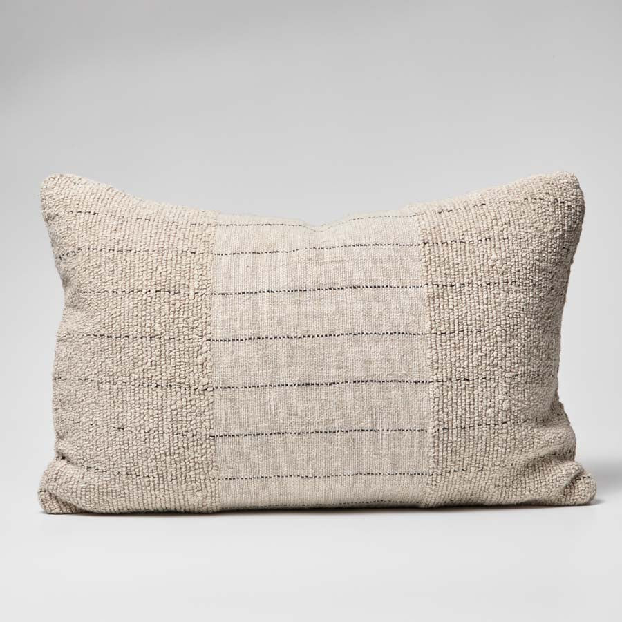 Eadie Lifestyle Mayla hand woven linen cotton cushion with button closure on the reverse side