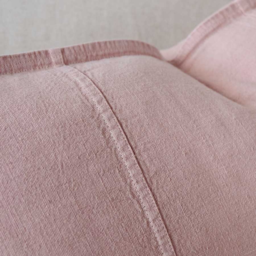 Luca Linen Cushion in musk crafted from 100% pre washed linen