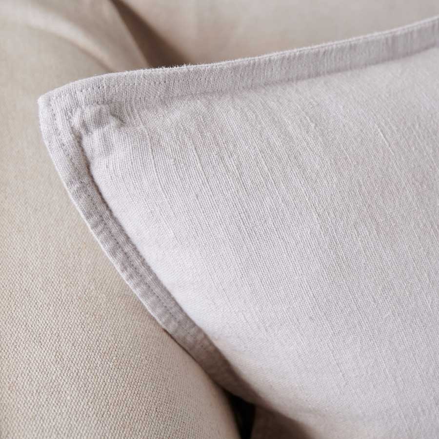 Luca Linen Cushion in silver grey crafted from 100% pre washed linen