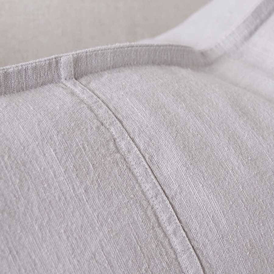 Luca Linen Cushion in silver grey crafted from 100% pre washed linen