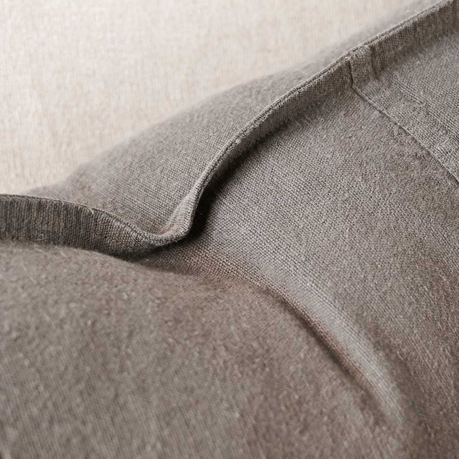 Luca Linen Cushion in Coal colour crafted from 100% pre washed linen
