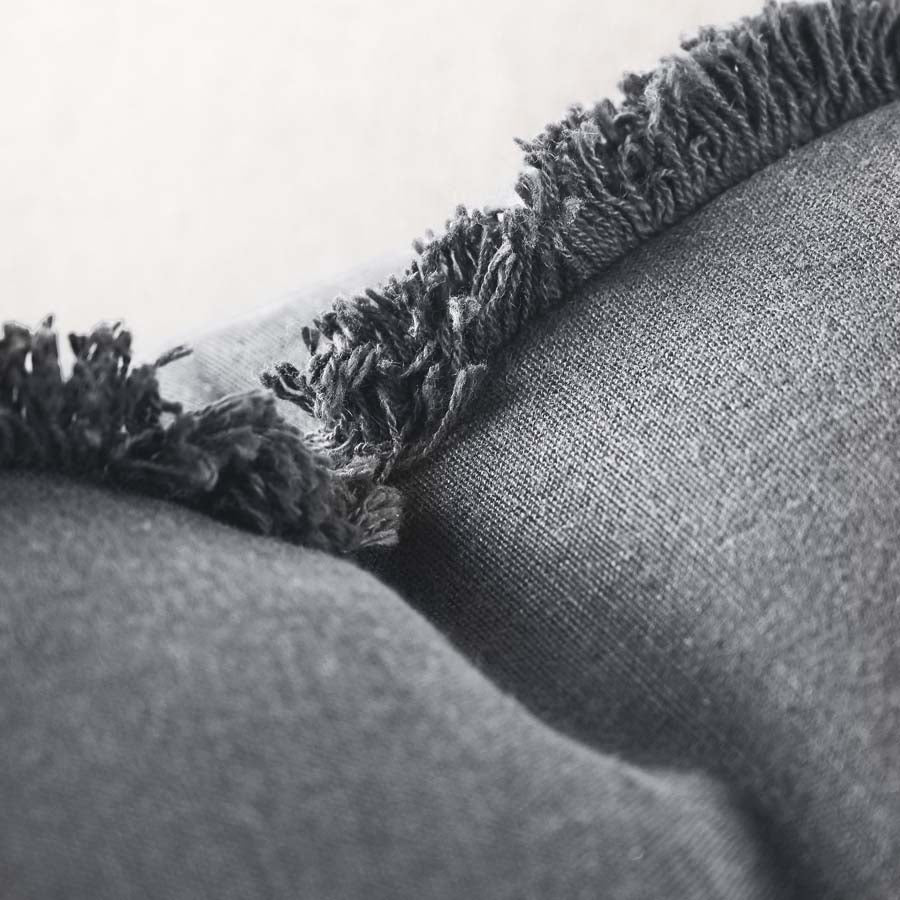 Eadie Lifestyle Luca Boho Linen Cushion in Slate