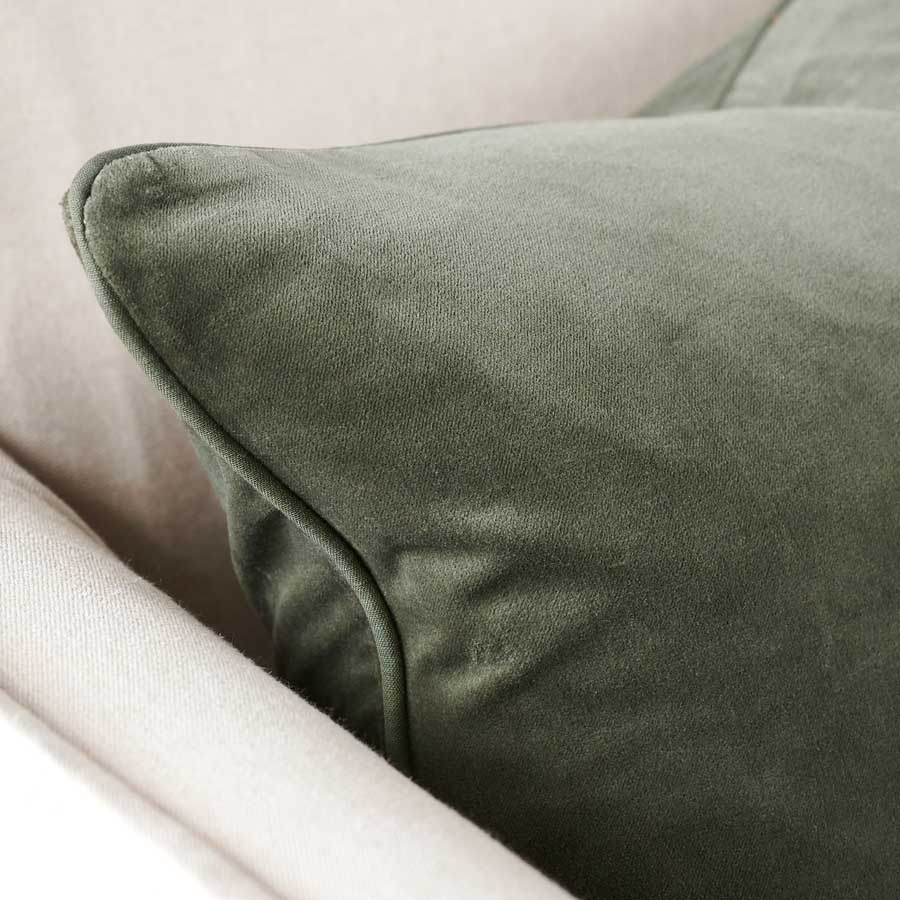 Lynette Velvet Cushion - Khaki