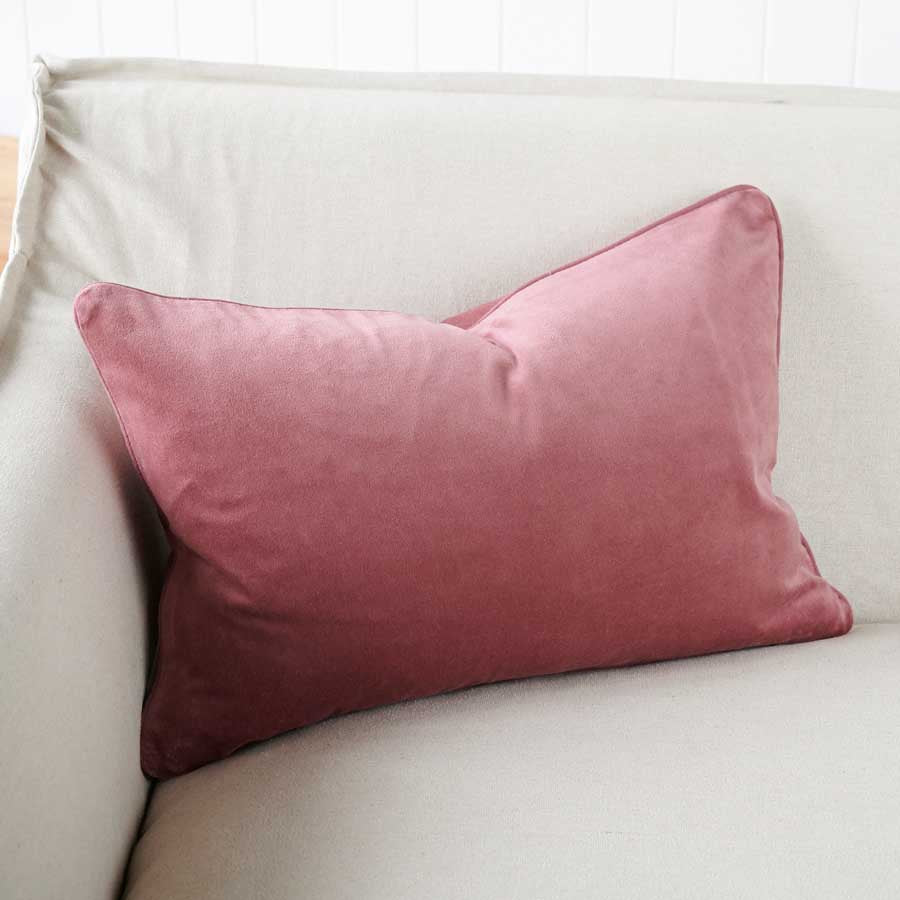 Lynette Velvet Cushion - Dusty Mauve