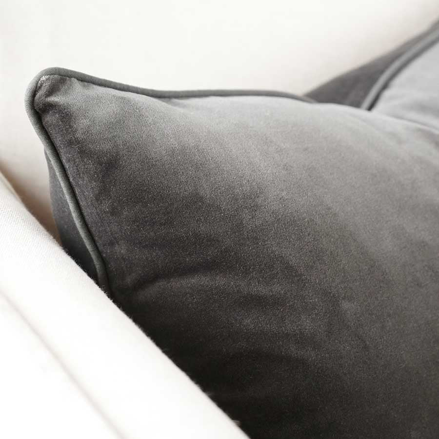 Lynette Velvet Cushion - Coal