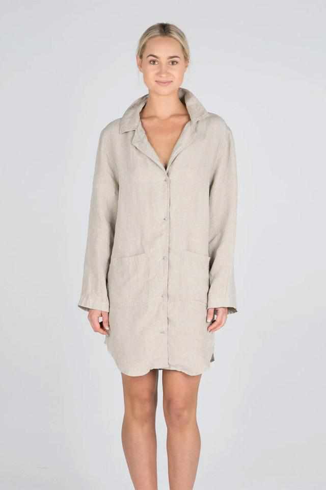 Light Gray The Essential Linen Shirt - Natural Natural / S/M,Natural / M/L,Natural / XL