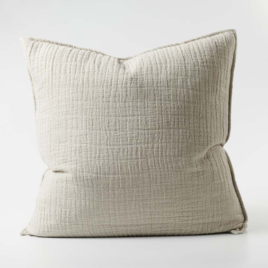 Sea Foam Linen/Cotton Cushion in Khaki