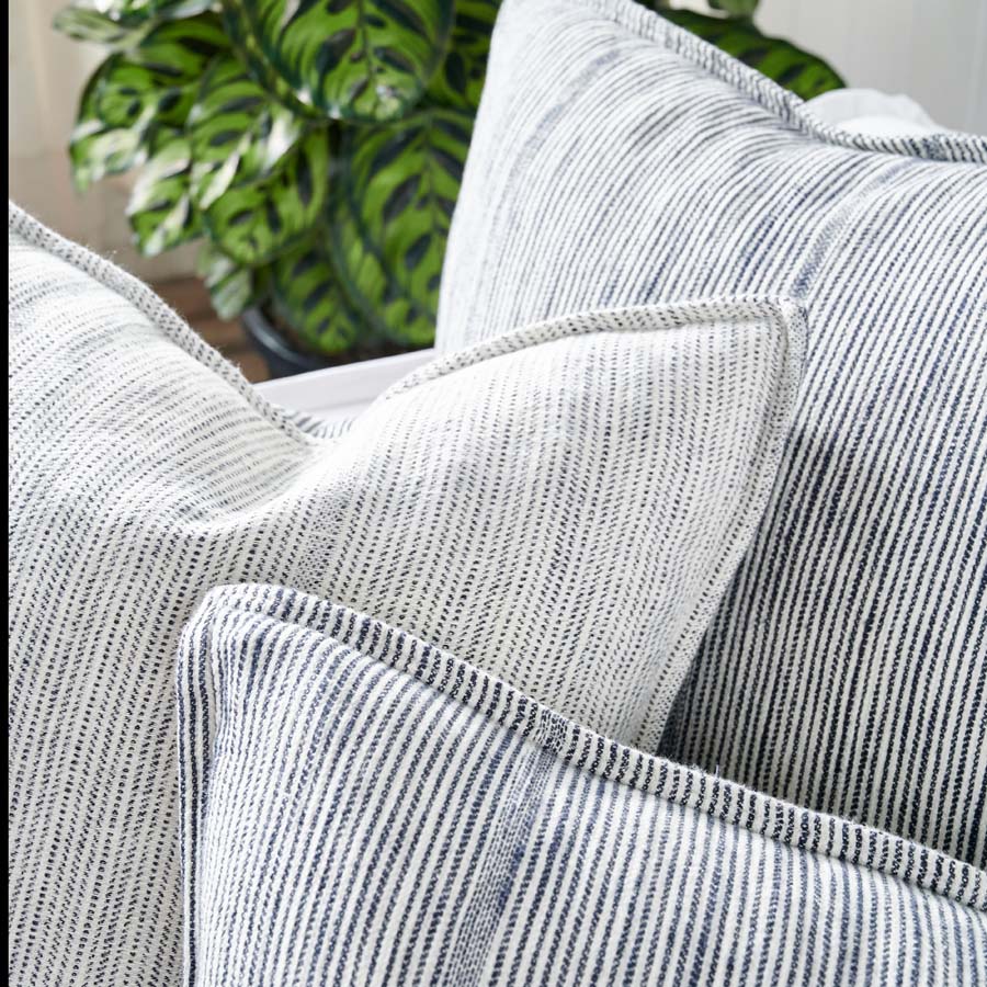 Myra Cushion - Navy/White Stripe