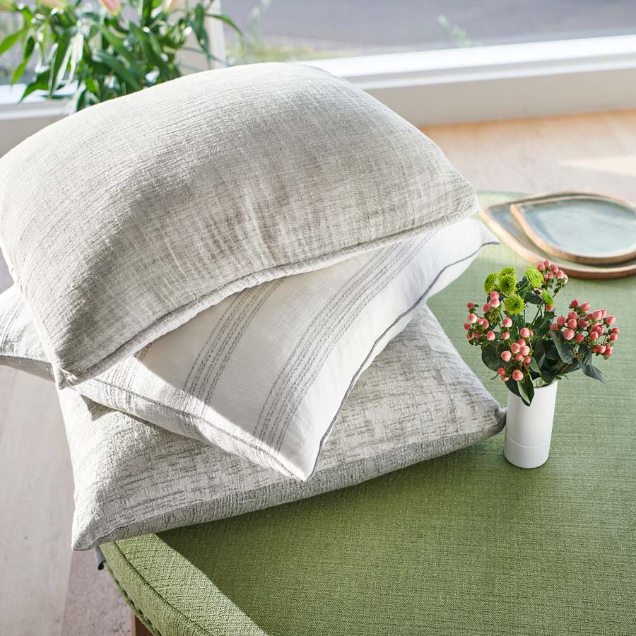 Sea Foam Linen/Cotton Cushion in Khaki