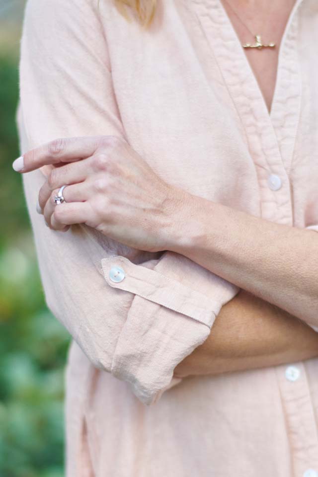 Sleeve detail on Linen Shirt Dress