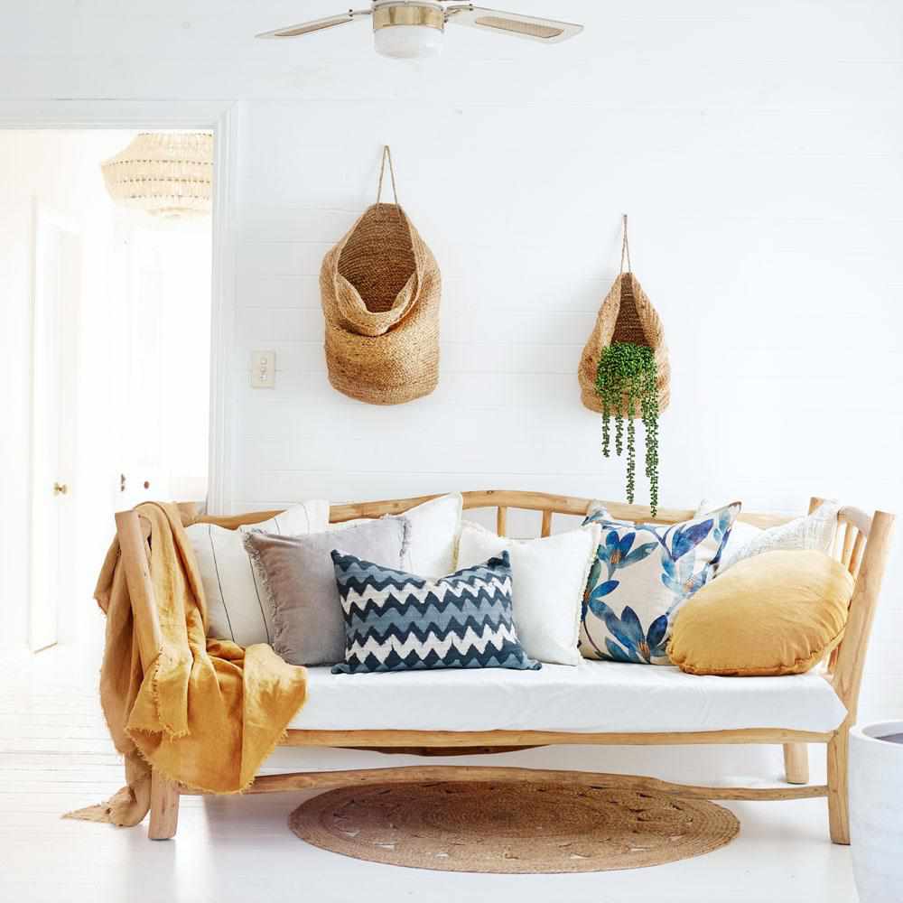 Dark Gray Artisan Hanging Sack Sets Natural Jute