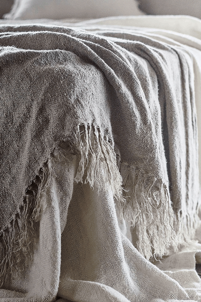 Bedouin Over Sized Linen Throw - Natural
