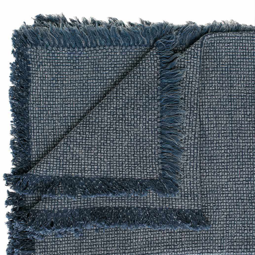 Dark Slate Gray Chelsea Throw - Navy Navy / Rectangle: 180x150cm