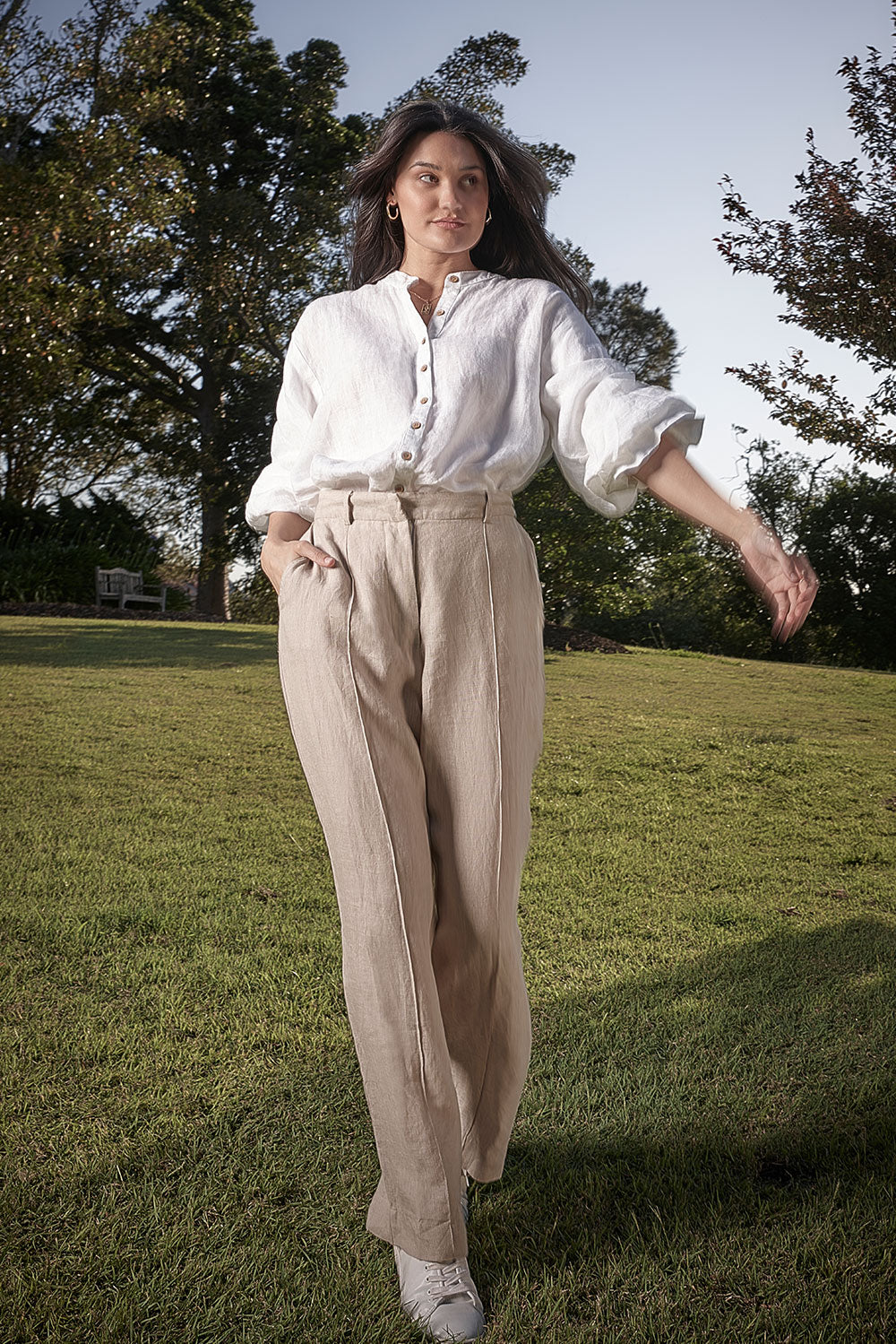 The Allegra Linen Blouse - White