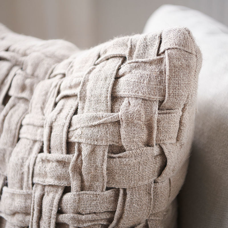Crosier handwoven linen cushion - natural