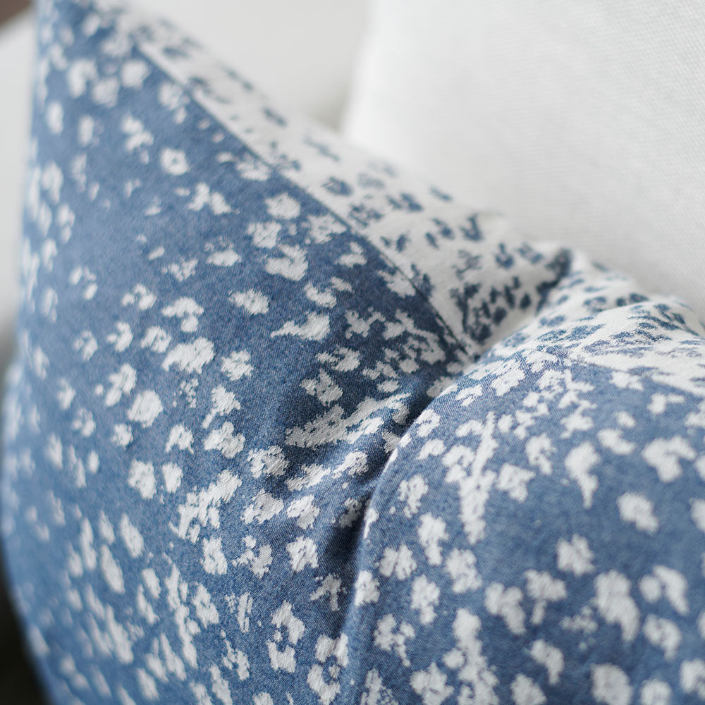 Glacier reversible cushion, navy, cotton/cashmere