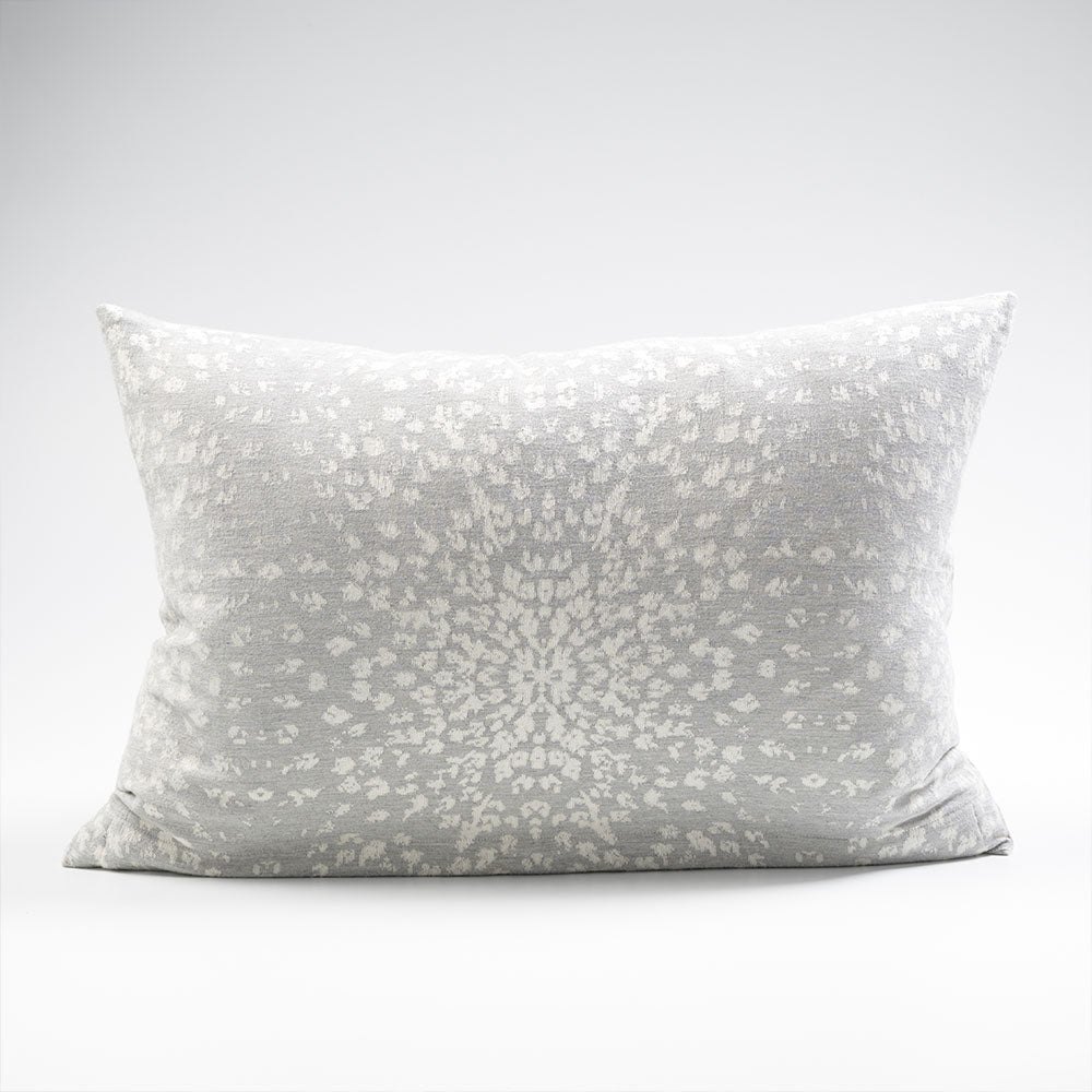 Glacier reversible cushion, silver grey, cotton/cashmere - 40x60cm