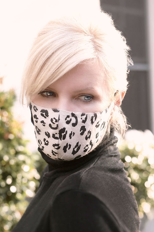 Linen face mask - leopard