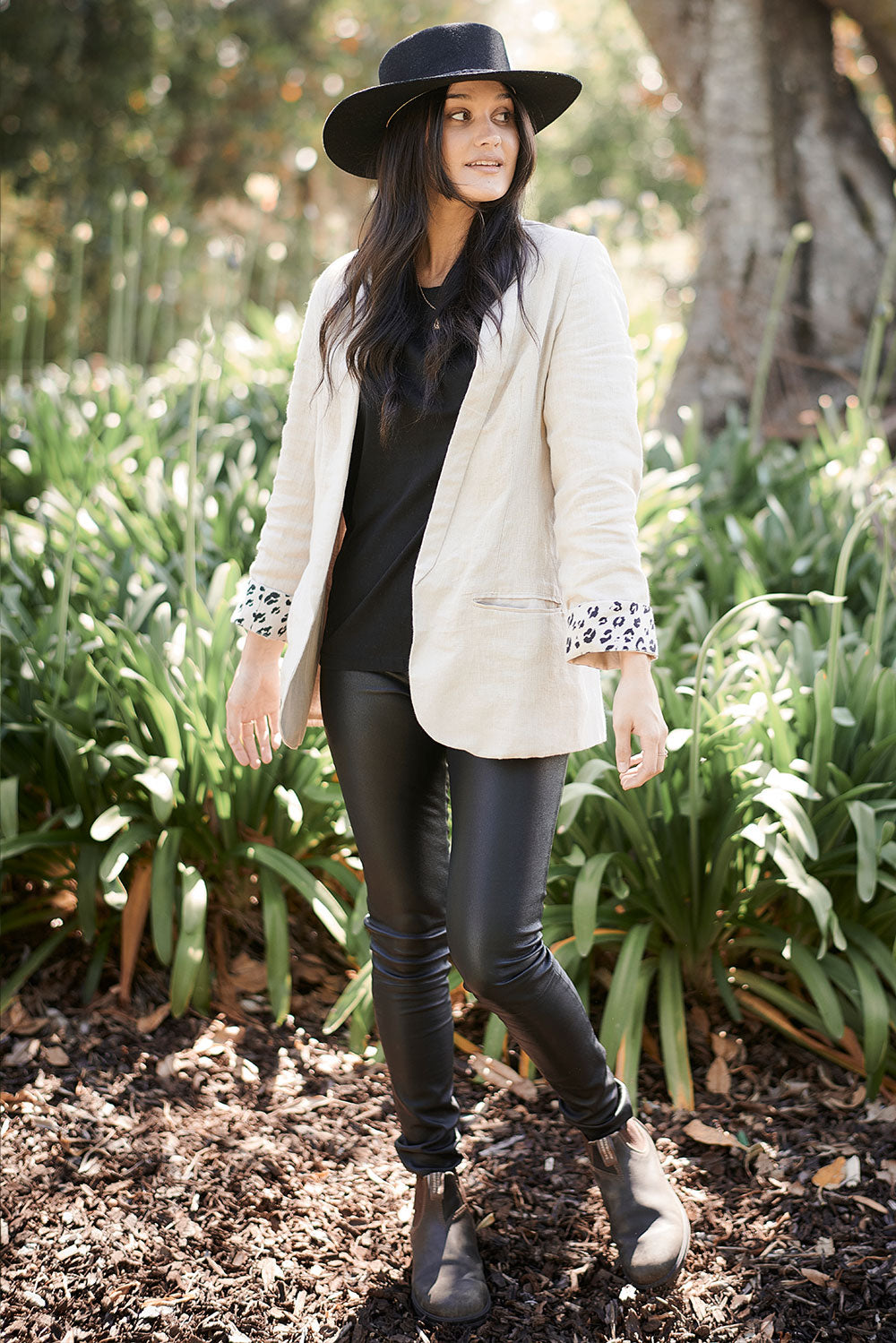 linen blazer - natural