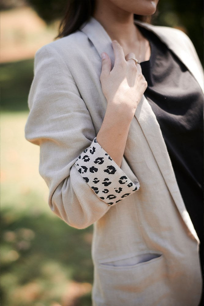 linen blazer - natural