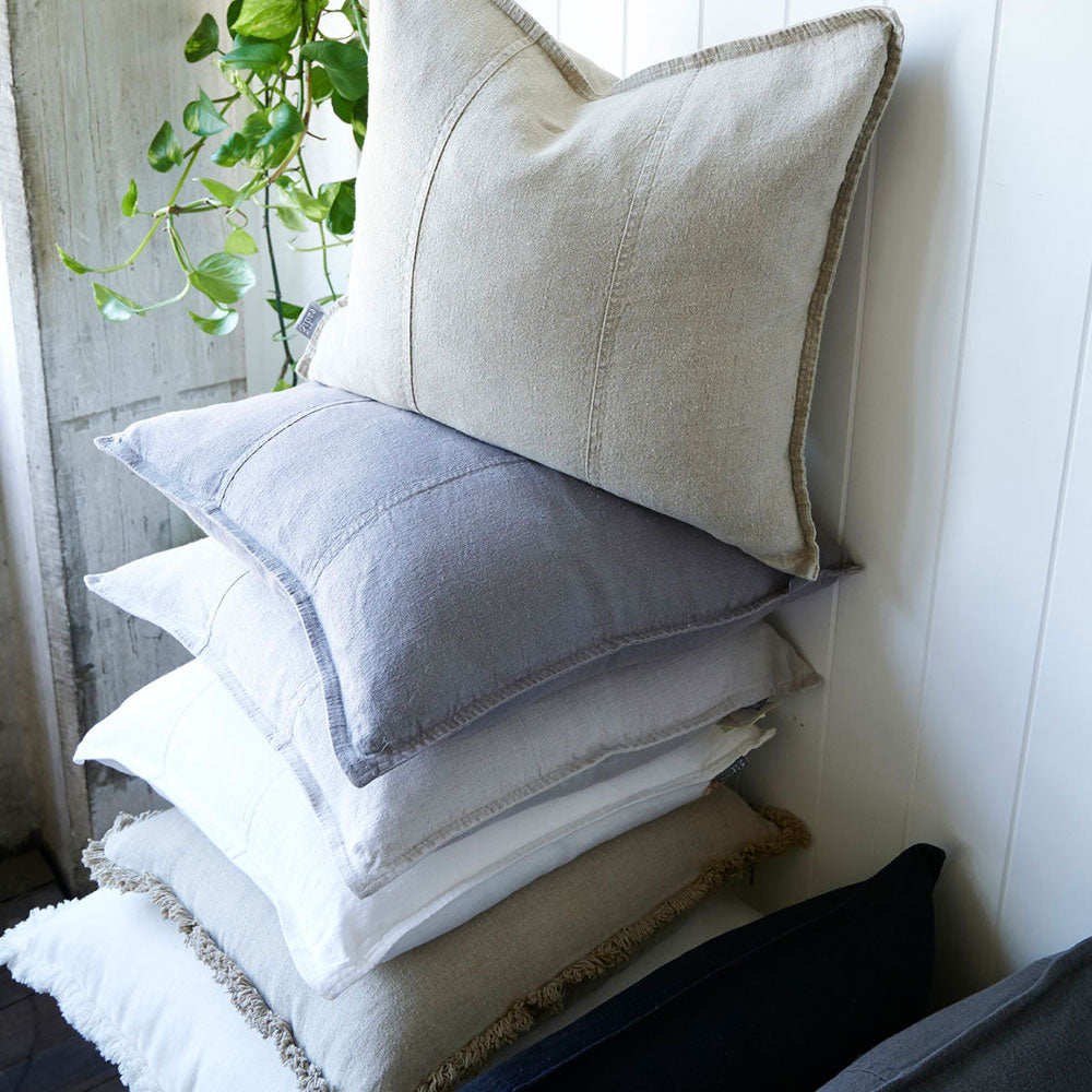 Luca linen cushions and luca boho cushions stacked