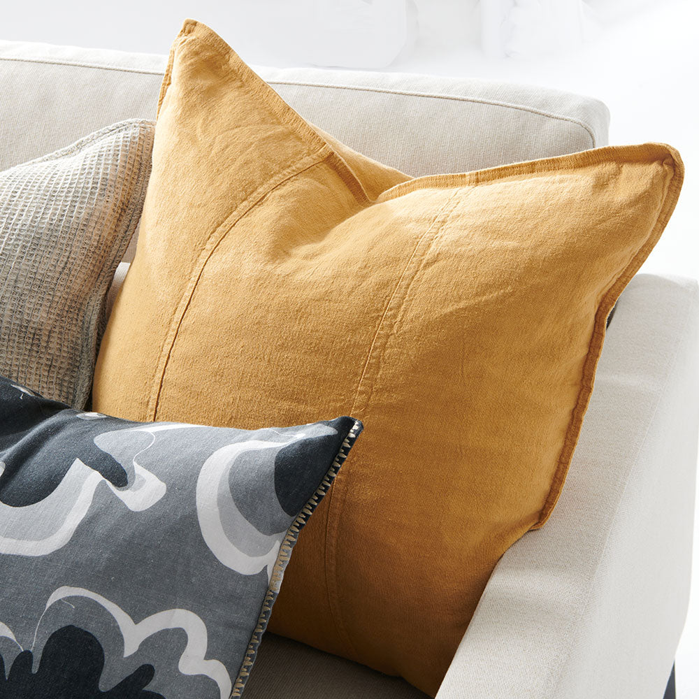 Eadie Lifestyle Luca Linen cushion in turmeric