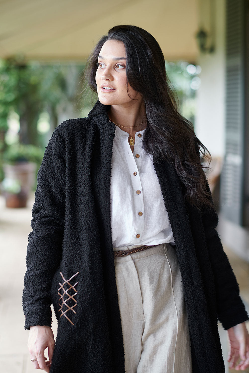 maestro boucle coat - black