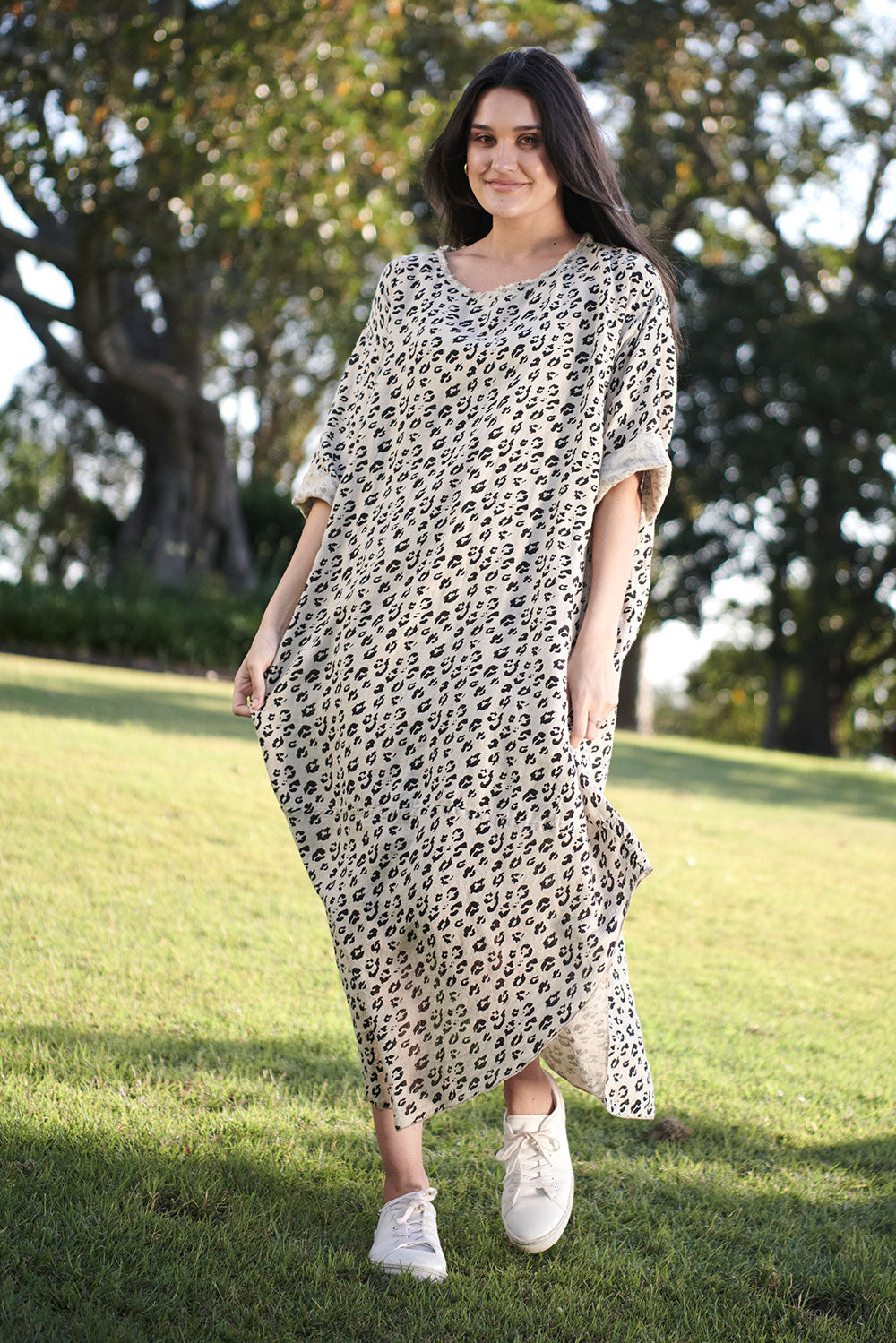 The Malle Linen Dress - Leopard