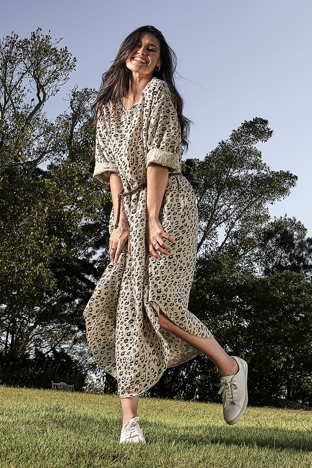 The Malle Linen Dress - Leopard