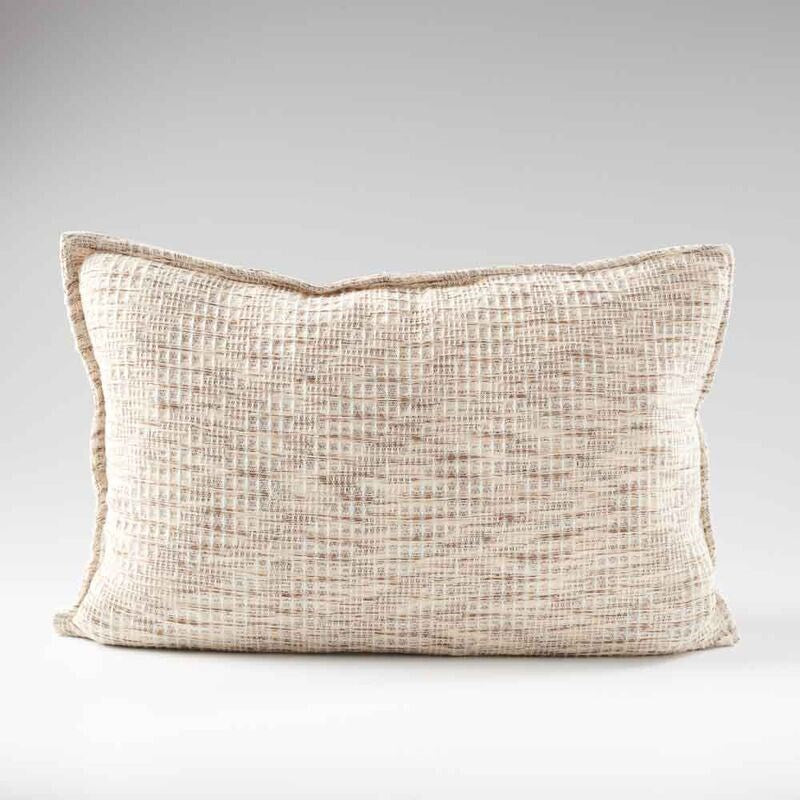 woven textrued cushion in natural