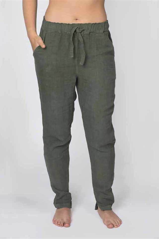 Dark Slate Gray The Linen Lounge Pants - Khaki Khaki / S/M,Khaki / M/L