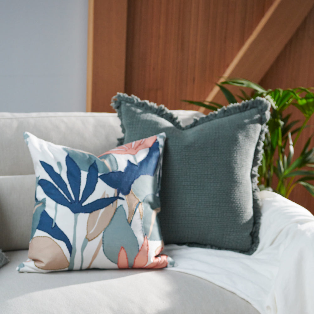 Camille Cushion - Pistachio/Navy