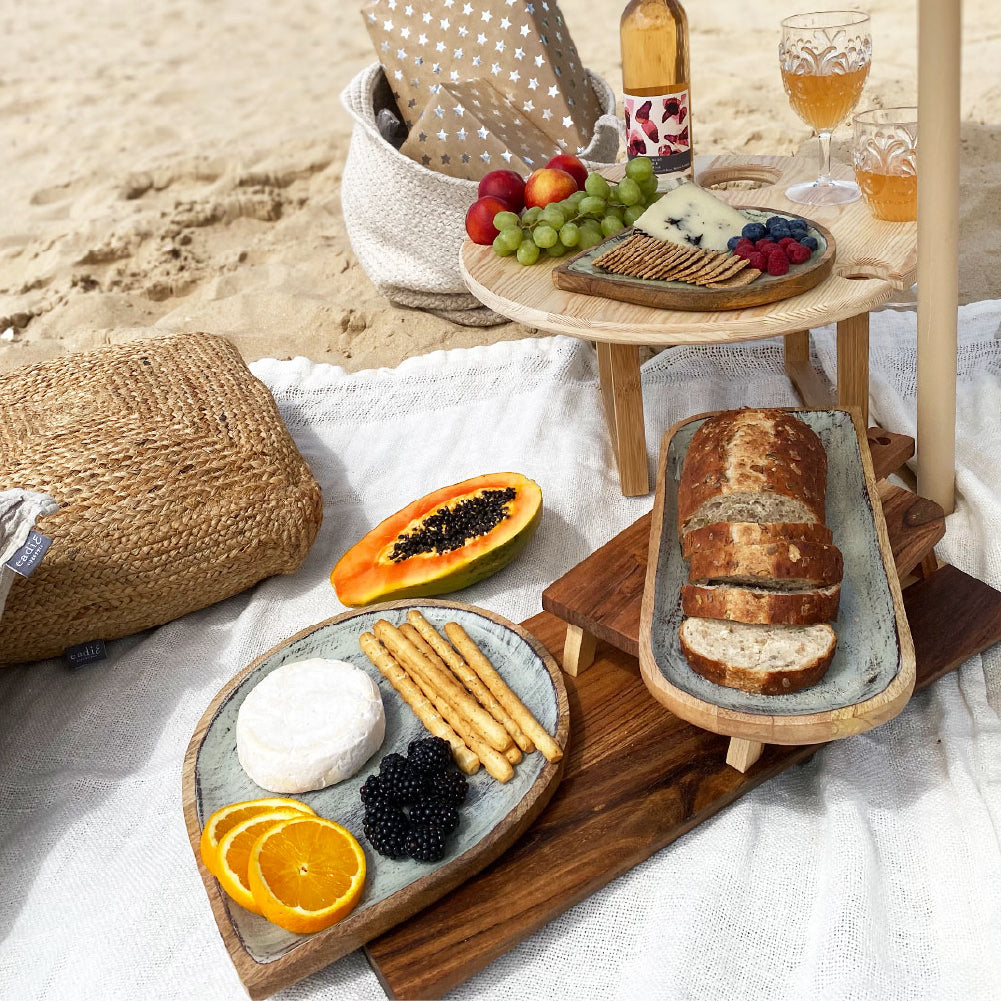 Long Mango Wood Trays - Set of 2