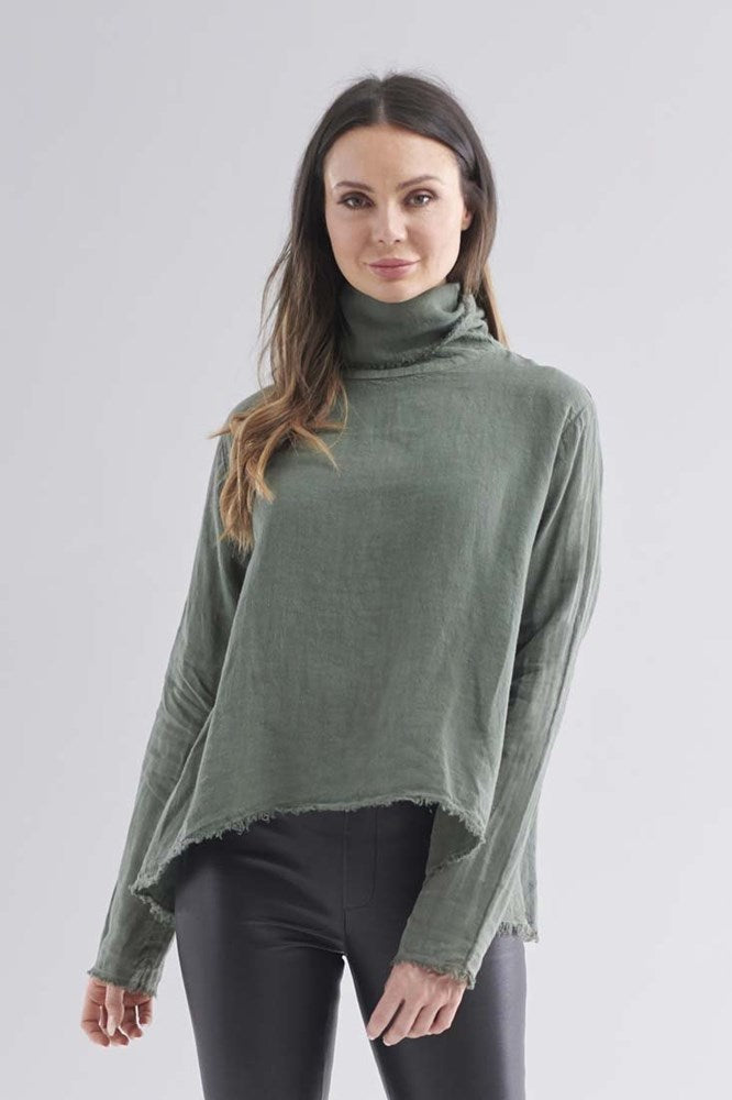 The Linen Baron Top - Khaki