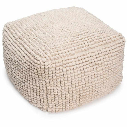 Gray Artisan Large Square Ottoman Cover Natural