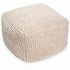 Gray Artisan Large Square Ottoman Cover Natural
