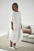 White with charcoal stripe Carter Linen Malle Dress