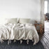 Euro linen natural quilt cover and linen pillow cases