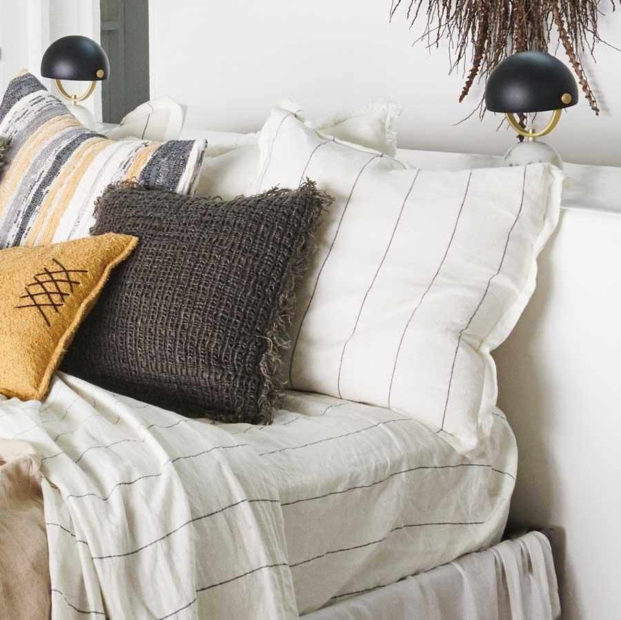 Carter Euro Linen Flat Sheet and Fitted Sheet Set