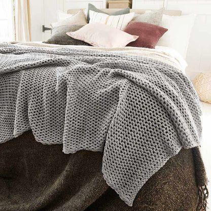 Dim Gray Abrazo Throw - Silver Grey Silver Grey / Rectangle: 200x140cm