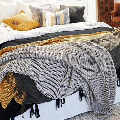 Dark Gray Abrazo Throw - Silver Grey Silver Grey / Rectangle: 200x140cm