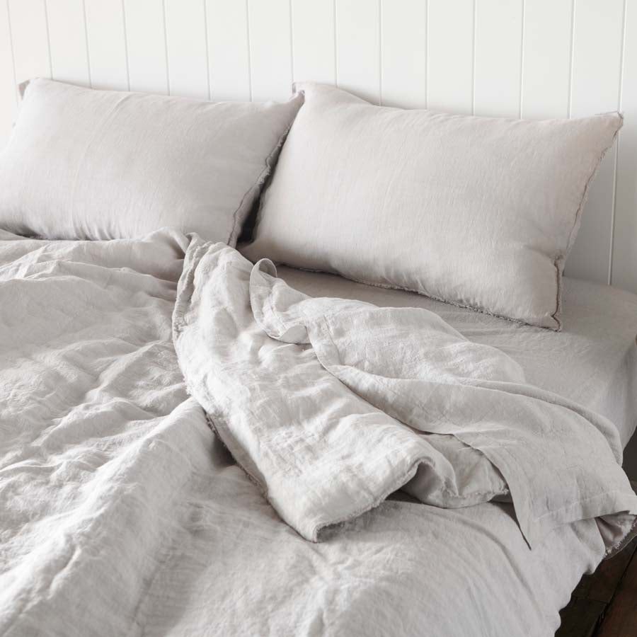 French Linen Pillowcase Set - Silver Grey