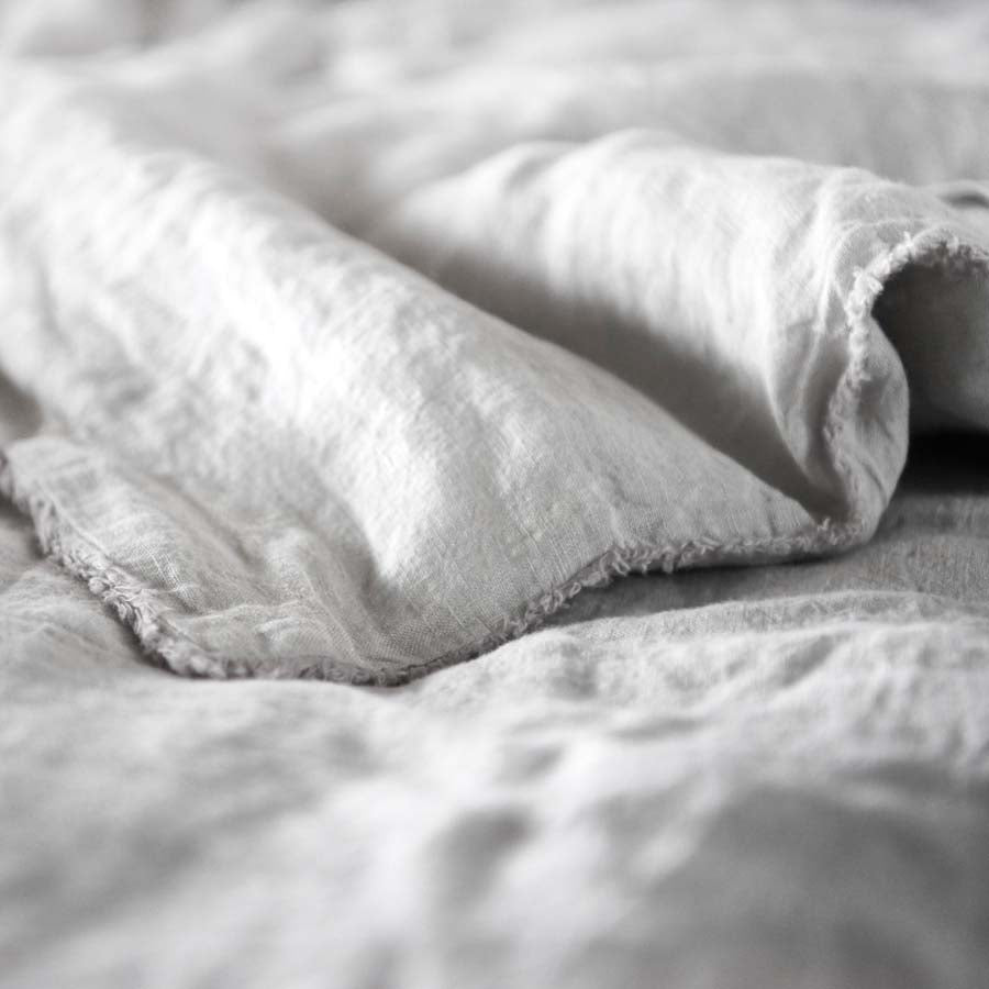 French Linen Quilt Cover - Silver Grey