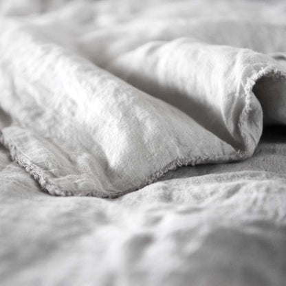 French Linen Quilt Cover - Silver Grey