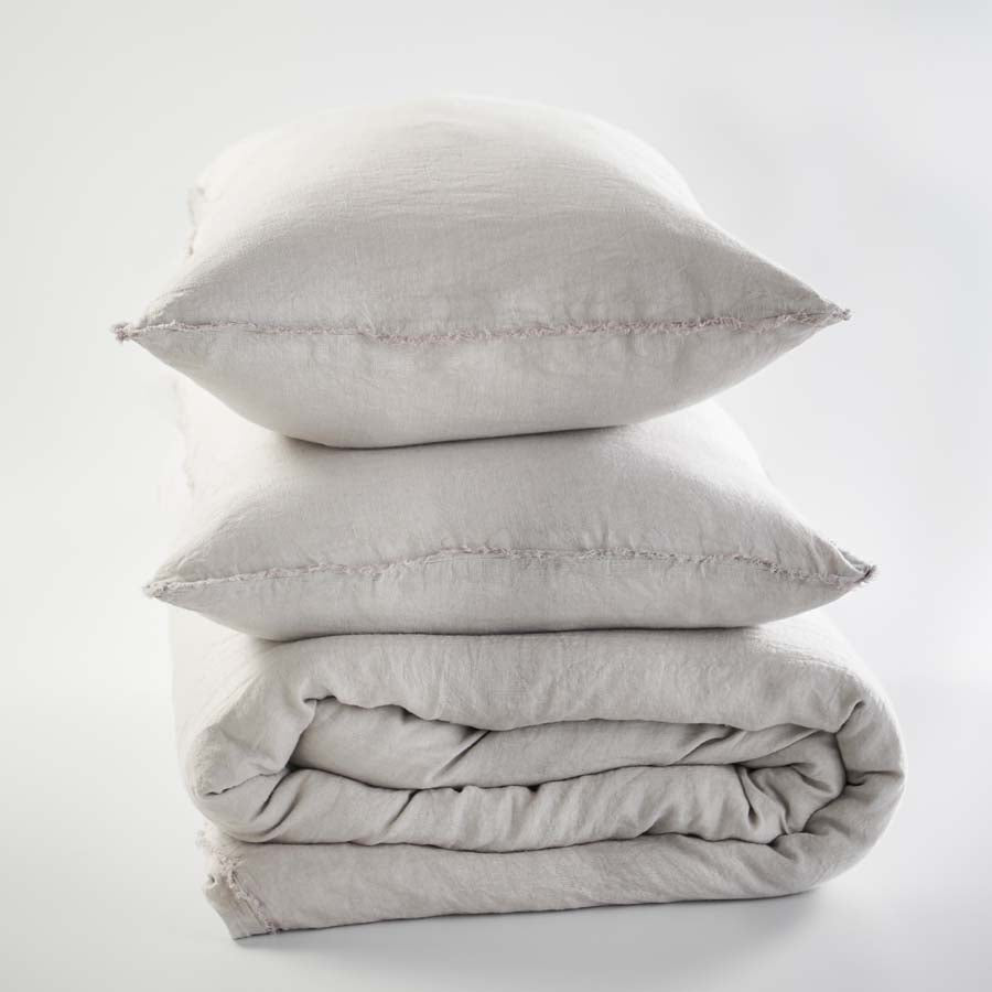 French Linen Pillowcase Set - Silver Grey