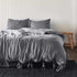 Slate Euro linen quilt cover and linen pillow cases