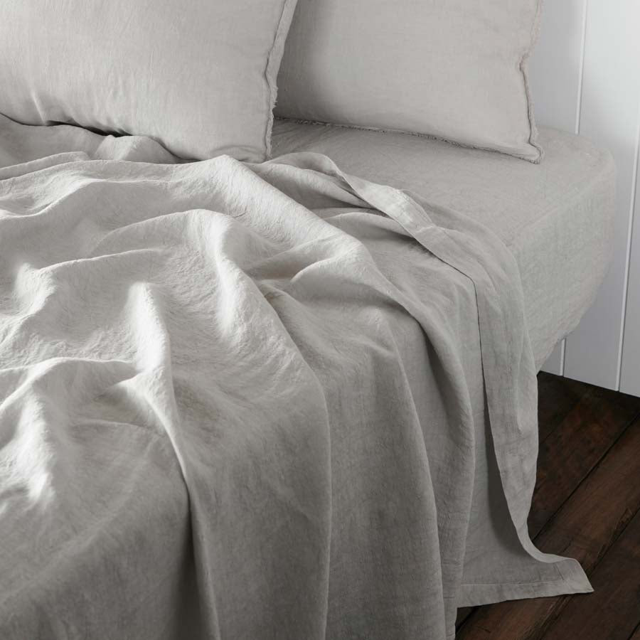 French Linen Quilt Cover - Silver Grey